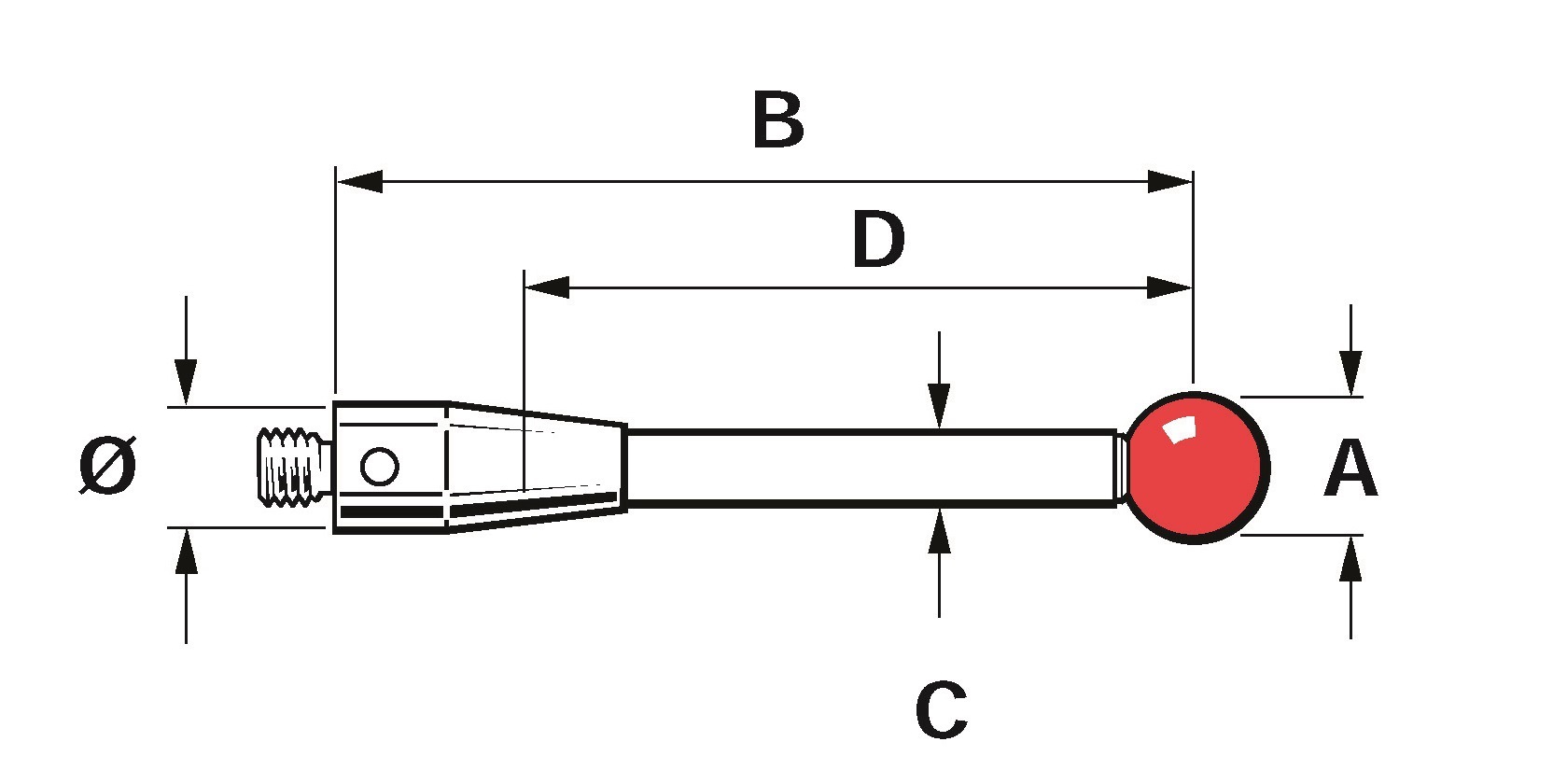雷尼紹測(cè)針尺寸標(biāo)注圖